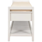 Aufbewahrungsbank für den Eingangsbereich mit gepolsterter Sitzfläche und Schubladen - 39L x 14W x 19.8H