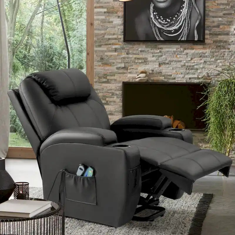 Elektrischer Aufstehsessel aus Kunstleder mit Massagefunktion