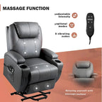 Elektrischer Aufstehsessel aus Kunstleder mit Massagefunktion