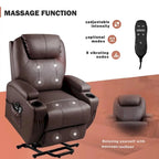 Elektrischer Aufstehsessel aus Kunstleder mit Massagefunktion