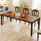 Table à manger pour 6 à 8 personnes, table rectangulaire de cuisine et de salle à manger de 78 pouces de long