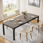 Table à manger pour 6 à 8 personnes, table rectangulaire de cuisine et de salle à manger de 78 pouces de long
