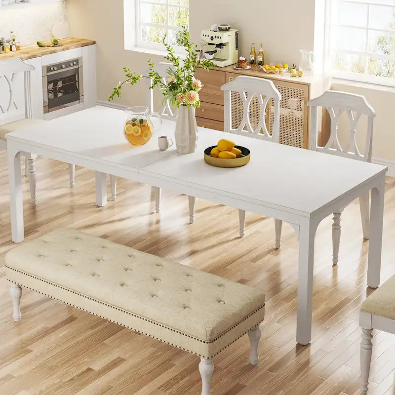 Table à manger pour 6 à 8 personnes, table rectangulaire de cuisine et de salle à manger de 78 pouces de long