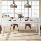 Table à manger pour 6 à 8 personnes, table rectangulaire de cuisine et de salle à manger de 78 pouces de long