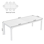 Table à manger pour 6 à 8 personnes, table rectangulaire de cuisine et de salle à manger de 78 pouces de long