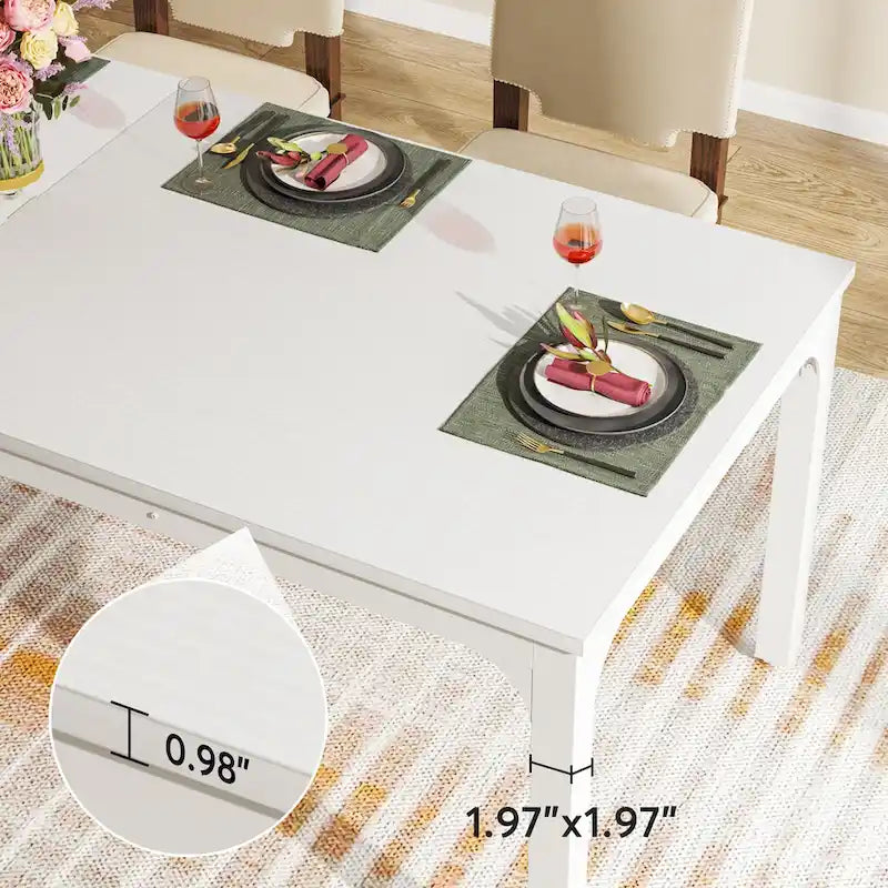 Table à manger pour 6 à 8 personnes, table rectangulaire de cuisine et de salle à manger de 78 pouces de long