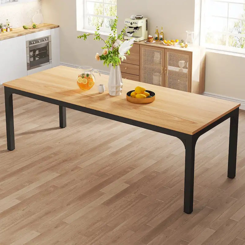 Table à manger pour 6 à 8 personnes, table rectangulaire de cuisine et de salle à manger de 78 pouces de long