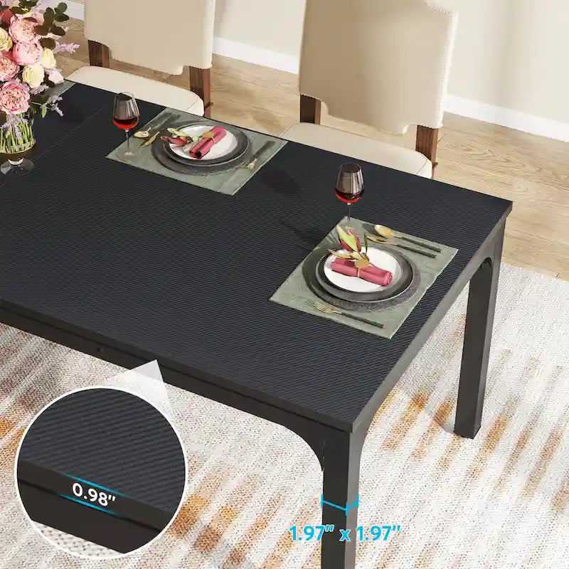 Table à manger pour 6 à 8 personnes, table rectangulaire de cuisine et de salle à manger de 78 pouces de long