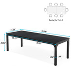 Table à manger pour 6 à 8 personnes, table rectangulaire de cuisine et de salle à manger de 78 pouces de long