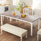 Table à manger pour 6 à 8 personnes, table rectangulaire de cuisine et de salle à manger de 78 pouces de long