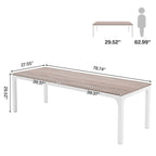 Table à manger pour 6 à 8 personnes, table rectangulaire de cuisine et de salle à manger de 78 pouces de long