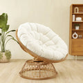 Gelber Korbgeflecht-Papasan-Drehstuhl für Terrasse und Außenbereich