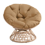 Gelber Korbgeflecht-Papasan-Drehstuhl für Terrasse und Außenbereich
