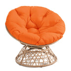Gelber Korbgeflecht-Papasan-Drehstuhl für Terrasse und Außenbereich