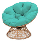 Gelber Korbgeflecht-Papasan-Drehstuhl für Terrasse und Außenbereich