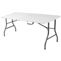 Opvouwbare tafel van 6 ft. voor binnen en buiten, in tweeën te vouwen, van geblazen kunststof