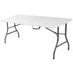 Opvouwbare tafel van 6 ft. voor binnen en buiten, in tweeën te vouwen, van geblazen kunststof