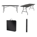 Opvouwbare tafel van 6 ft. voor binnen en buiten, in tweeën te vouwen, van geblazen kunststof