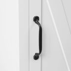 White with Black Hardware MDF Wood 1-Door and 1-Drawer Storage Cabinet - 32.1 H - 32.1 H x 15.1 W x 11.8 D