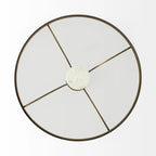 Table d’appoint ronde avec plateau en verre, métal doré et piédestal en marbre blanc