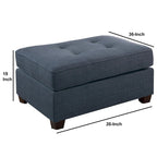 Pouf cocktail en tissu Dorris bleu