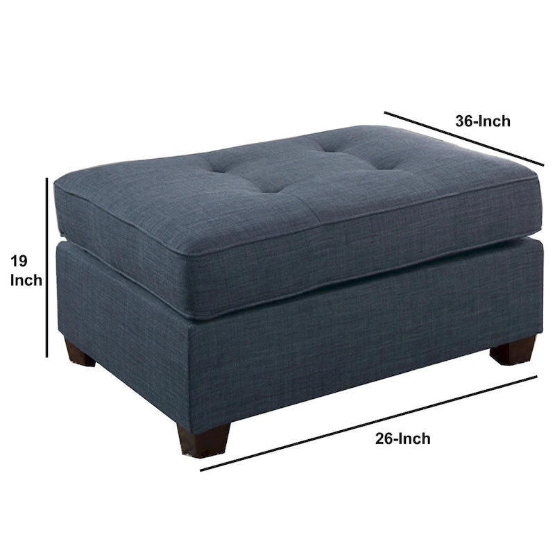 Cocktailhocker aus blauem Dorris-Stoff