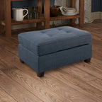 Pouf cocktail en tissu Dorris bleu