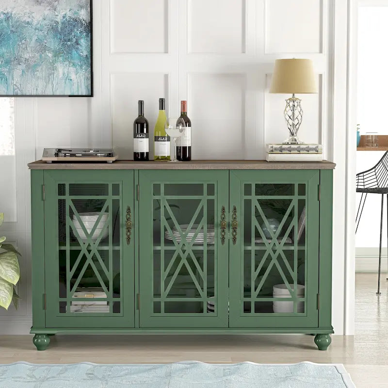 55 Zoll Küchenschrank im Vintage-Stil, Buffet- und Sideboard-Schrank - 55 Zoll Breite