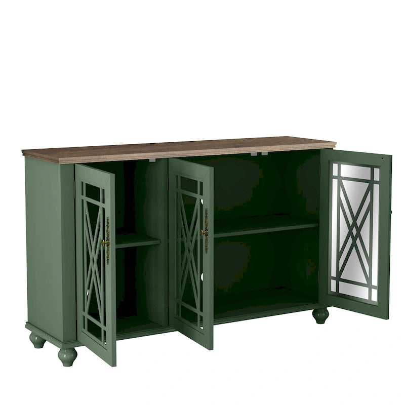 55 Zoll Küchenschrank im Vintage-Stil, Buffet- und Sideboard-Schrank - 55 Zoll Breite