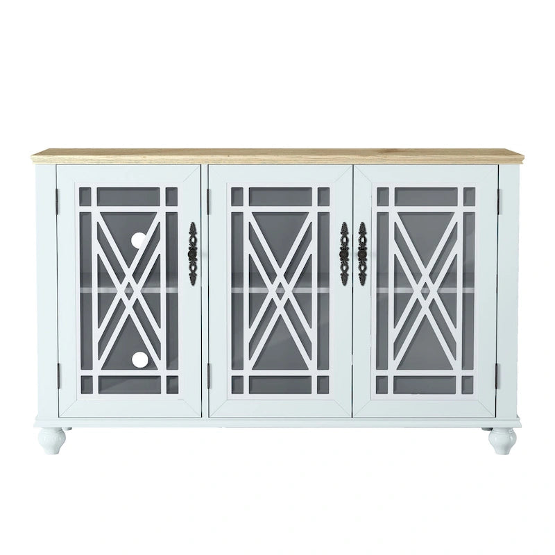 55 Zoll Küchenschrank im Vintage-Stil, Buffet- und Sideboard-Schrank - 55 Zoll Breite
