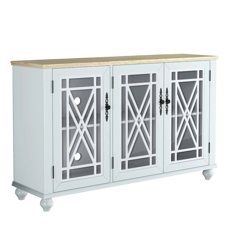 55 Zoll Küchenschrank im Vintage-Stil, Buffet- und Sideboard-Schrank - 55 Zoll Breite