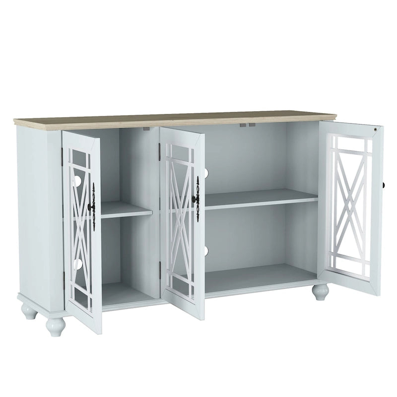 55 Zoll Küchenschrank im Vintage-Stil, Buffet- und Sideboard-Schrank - 55 Zoll Breite
