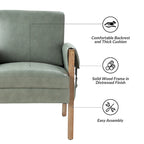 Olivia Farmhouse Faux Leather Accent Chair with Solid Wood Legs