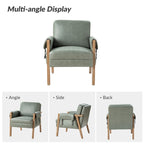 Olivia Farmhouse Faux Leather Accent Chair with Solid Wood Legs