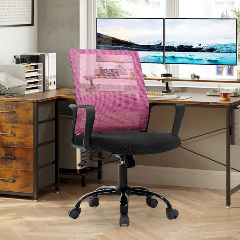 Moderner ergonomischer Drehstuhl fürs Büro mit verstellbarer Höhe und Lendenstütze